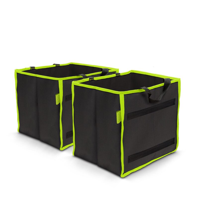 Set 2 organizatoare pliabile cu maner, 25x30cm, verde neon, 54925 MNCÂ 