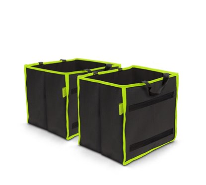 Set 2 organizatoare pliabile cu maner, 25x30cm, verde neon, 54925 MNC