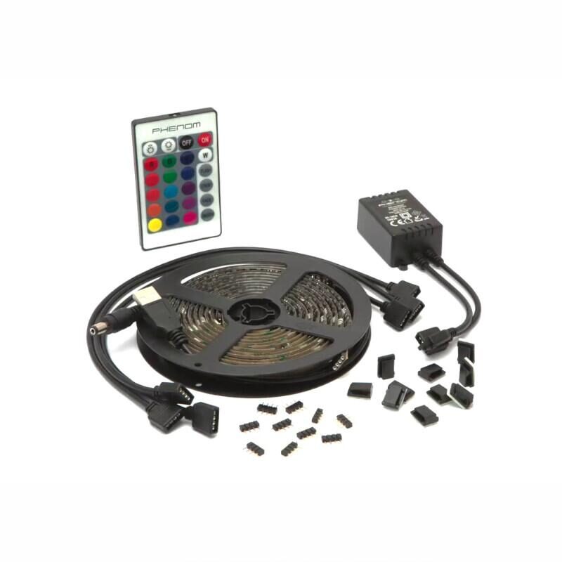 Set 4 benzi LED iluminare fundal TV, 2x30 cm si 2x50 cm, cu telecomanda, 24-38â€, 55850A Phenom