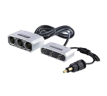 Stecher 3 prize 12/24V cu fir si intrerupator pe fir, 3 DIN, 63205 Carmotion