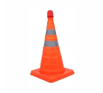 Con dirijare, semnalizare rutiera pliabil, LED, cu 2 benzi reflectorizante, 40cm, LOS014 