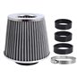 Filtru aer sport, argintiu-crom, 3 adaptori, h15cm, 86007 Carmotion Filtru aer sport, argintiu-crom, 3 adaptori, h15cm, 86007 Carmotion