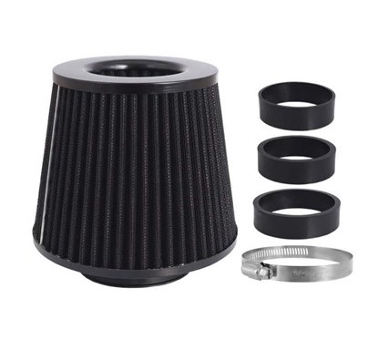 Filtru aer sport, negru-crom, 3 adaptori, h15cm, 86006 Carmotion