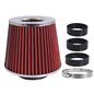 Filtru aer sport, rosu-crom, 3 adaptori, h15cm, 86004 Carmotion