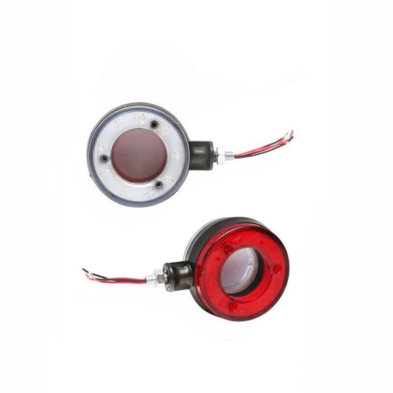 Lampa gabarit brat 120mm, LED, 12-24V, cercel oglinda, alb-rosu, BK69541