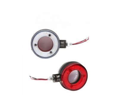 Lampa gabarit brat 120mm, LED, 12-24V, cercel oglinda, alb-rosu, BK69541