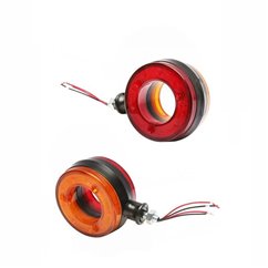 Lampa gabarit brat 120mm, LED,12-24V, cercel oglinda, galben-rosu, BK69542