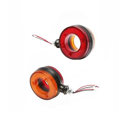 Lampa gabarit brat 120mm, LED,12-24V, cercel oglinda, galben-rosu, BK69542