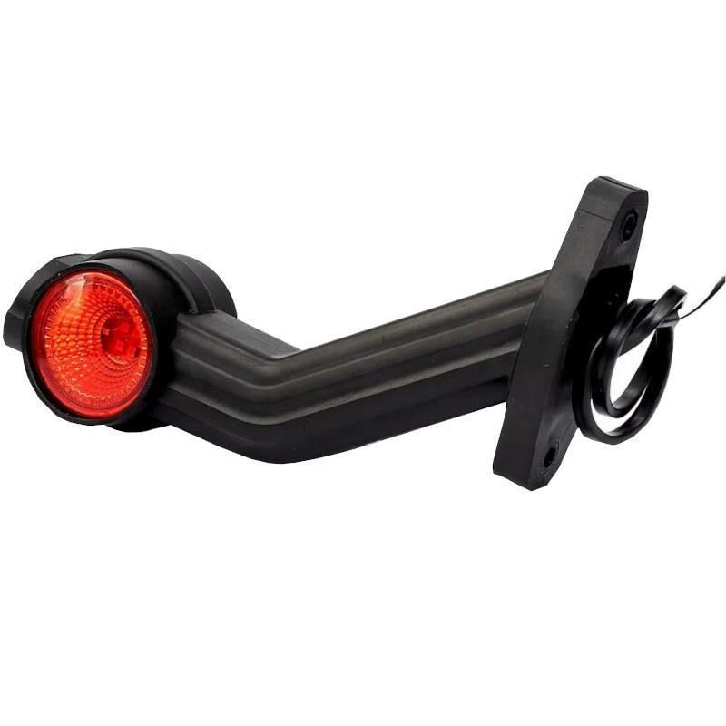 Lampa gabarit cu brat 190 lung, cotit la 45Â°, LED, 3 functii alba, rosie si galbena, stanga 12-36V, FT-140F-L Fristom