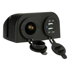 Priza bricheta cu 2 USB, 1A+2.1A, cu capace 12/24V Cyrus 42561 CarCo 