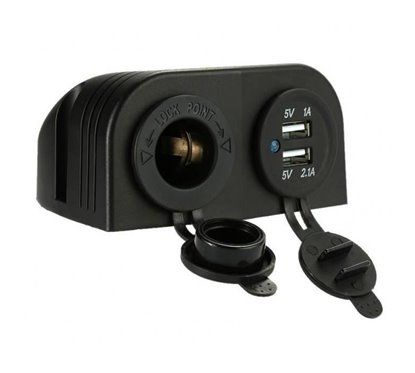 Priza bricheta cu 2 USB, 1A+2.1A, cu capace 12/24V Cyrus 42561 CarCo 