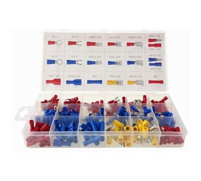 Set 250 papuci electrici Mix, fast, furca, circulari, conectori 02339 Amio