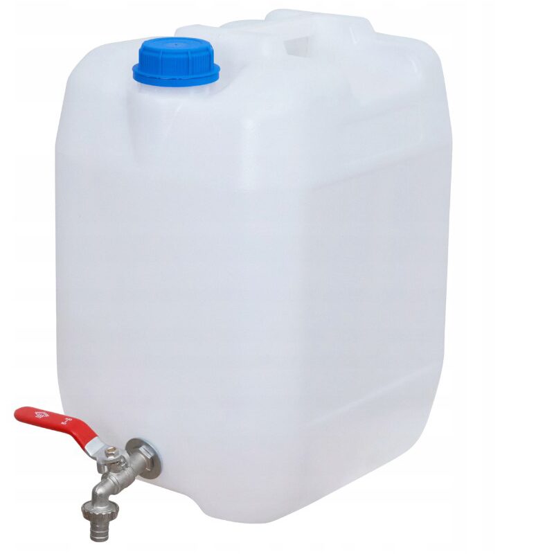 Canistra plastic pentru apa, 20L, cu dozator sapun si robinet PNW041-NIE / PNW042CZ-rosu HICO