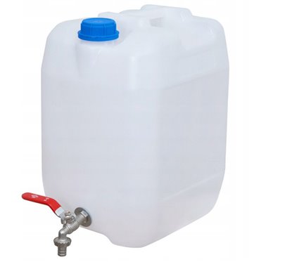 Canistra plastic pentru apa, 20L, cu dozator sapun si robinet PNW041-NIE / PNW042CZ-rosu HICO