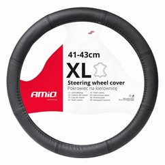 Husa volan 41-43cm, XL, piele naturala, neagra, 03548 Amio 