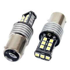 Set 2 becuri stop frana LED 12/24V P21/5W, BAY15d CanBus, 01641 Amio
