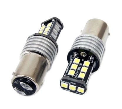 Set 2 becuri stop frana LED 12/24V P21/5W, BAY15d CanBus, 01641 Amio