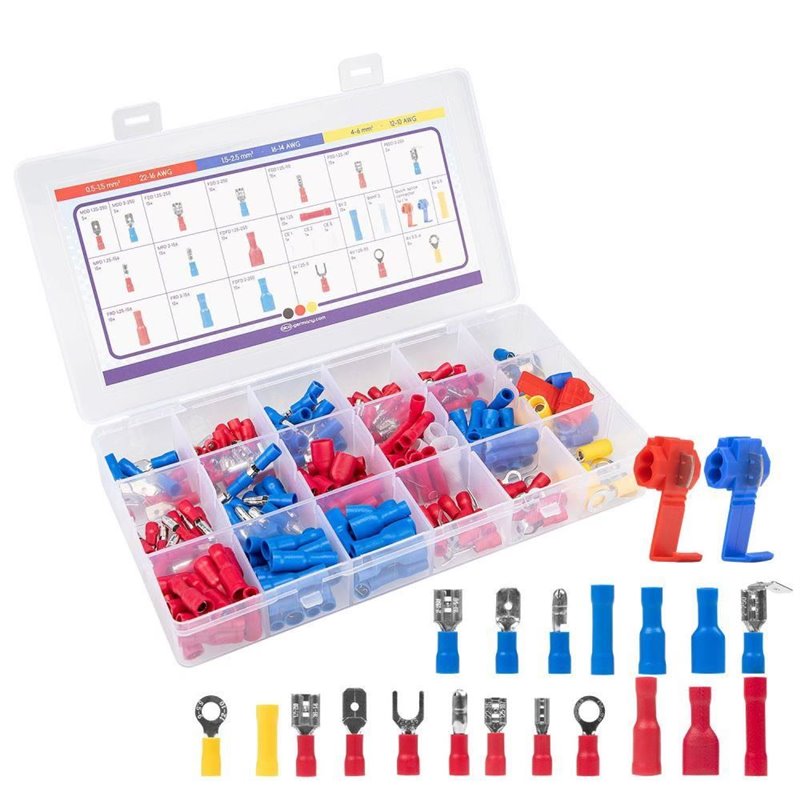 Set papuci electrici izolatii mix 220 bucati, fast, furca, circulari, conectori, 650.00 Alca