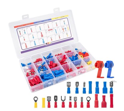 Set papuci electrici izolatii mix 220 bucati, fast, furca, circulari, conectori, 650.00 Alca