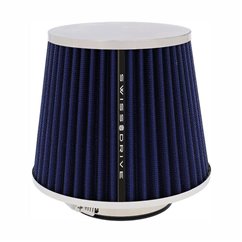 Filtru aer sport albastru-crom, cu capac si 4 adaptori, AFCRBLU SwissDrive