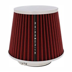 Filtru aer sport rosu-crom, cu capac si 4 adaptori, AFCRRED SwissDrive