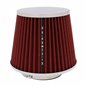 Filtru aer sport rosu-crom, cu capac si 4 adaptori, AFCRRED SwissDrive