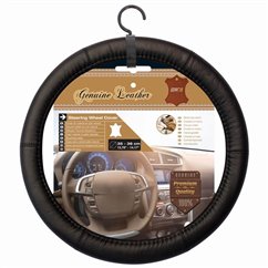 Husa volan 35-36cm, piele naturala, neagra, Genuine Leather, 2505047 Car+