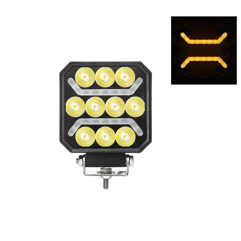 Proiector lucru 101x101, LED, cu pozitie galbena tip STRIPE, combo, 15W, 12-24V, 1500m, L0185 TruckLed