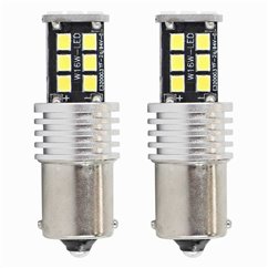 Set 2 becuri semnalizare 15 LED-uri 12/24V, P21W BA15s Canbus 01293 Amio