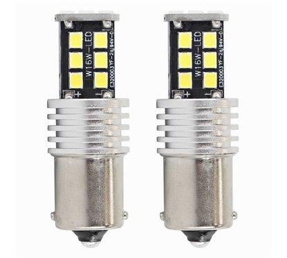 Set 2 becuri semnalizare 15 LED-uri 12/24V, P21W BA15s Canbus 01293 Amio
