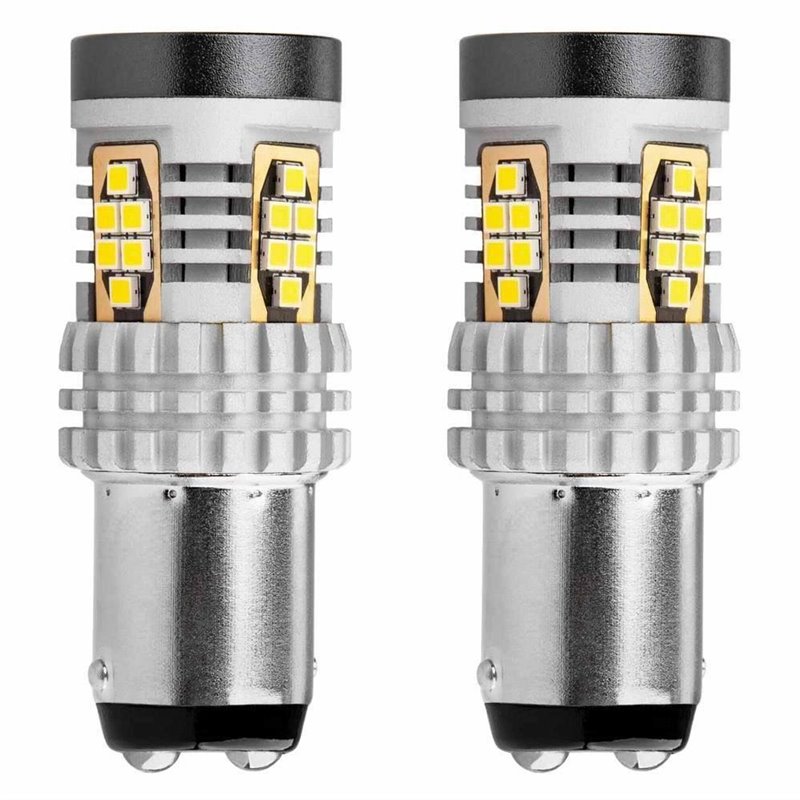 Set 2 becuri stop frana 24 LED-uri 12/24V, P21/5W BAY15d Canbus 02798 Amio