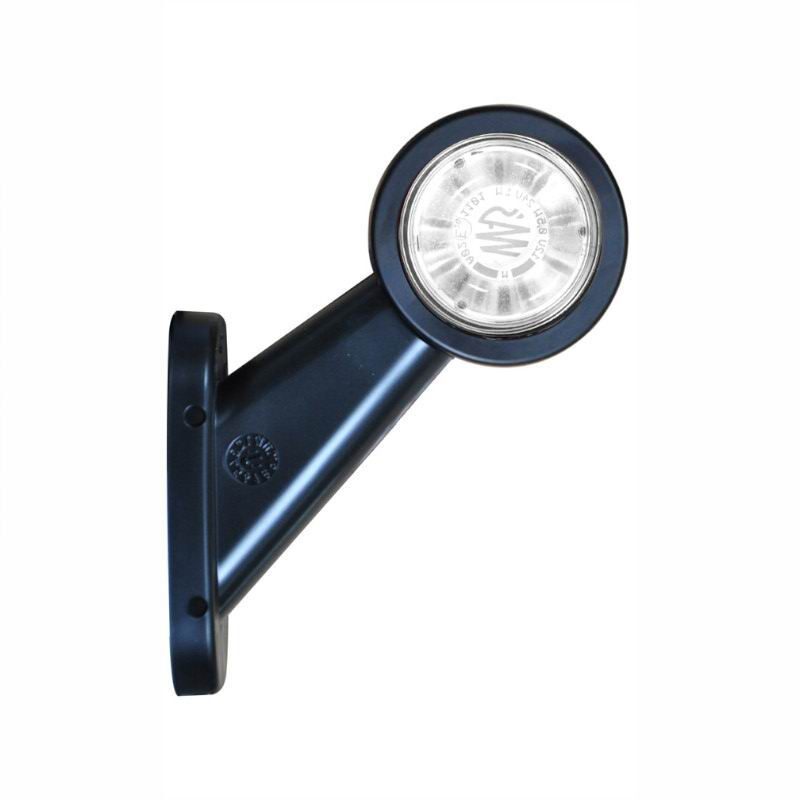 Lampa gabarit brat 108mm, oblic 45Â°, LED, 12-24V, lentile incolore, dreapta W21.7W 501P Was 