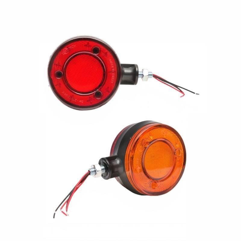 Lampa gabarit brat 120mm, LED, 12-24V, cercel oglinda, galben-rosu, BK69544