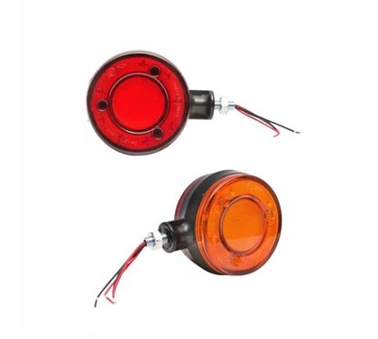 Lampa gabarit brat 120mm, LED, 12-24V, cercel oglinda, galben-rosu, BK69544