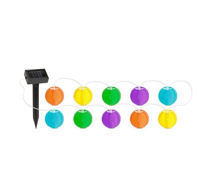 Sir 10 lampioane LED diferite culori, 3.7m, incarcare solara, 11227B GarfdenOfEden