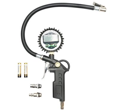 Pistol aer roti cu manometru digital 0-15bar cu 2 adaptoare, A830044 Hoteche