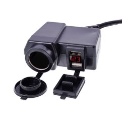 Priza bricheta cu 2 USB-uri, 4.2A, voltmetru, moto, atv 63209 Carmotion