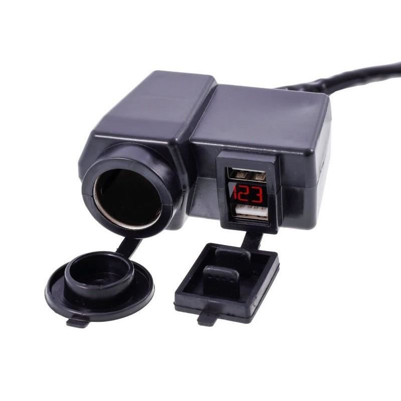 Priza bricheta cu 2 USB-uri, 4.2A, voltmetru, moto, atv 63209 Carmotion