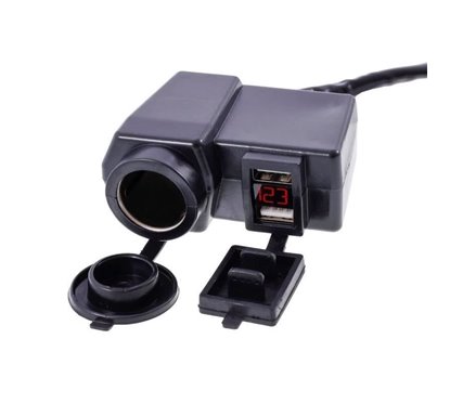 Priza bricheta cu 2 USB-uri, 4.2A, voltmetru, moto, atv 63209 Carmotion