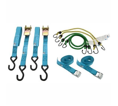 Set 8 chingi fixare marfa si elastice, 4 modele, TUV, 02270 Compass