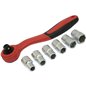 Set chei tubulare 10-19, 6buc, cu cheie cu clichet 1/2" TY-250 Sun Tools 