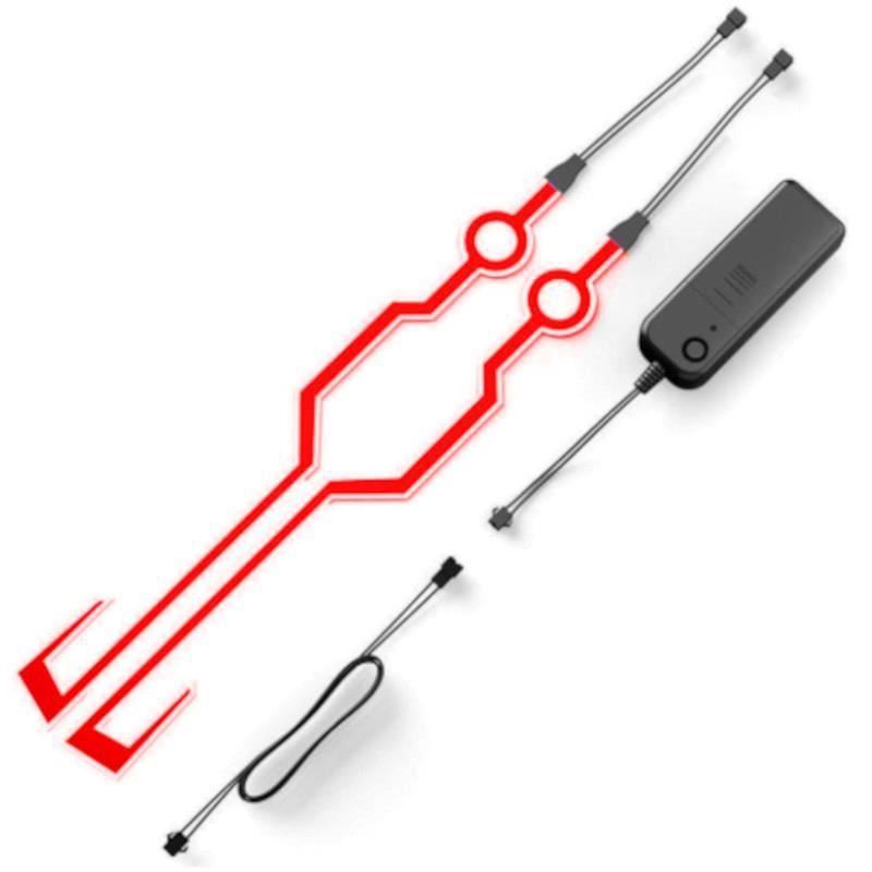 Banda LED pentru casca moto, rosu, JUQ01 