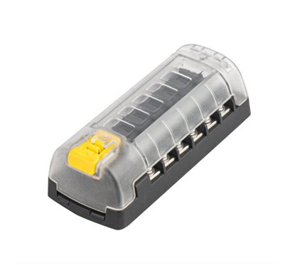 Cutie sigurante plate 6 cai, maximum 30A, cu capac protectie, 03836 Amio