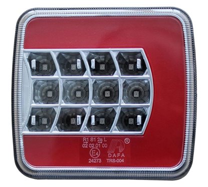 Lampa spate 100x95, 4 functii, iluminare numar,cablu, LED, stanga, Glow DAFA TRS004L