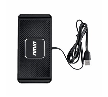 Suport bord antiderapant, cu incarcare rapida, 16x7cm, QC 3.0A, 3000mA, 15W, cablu 1m, 03144 Amio