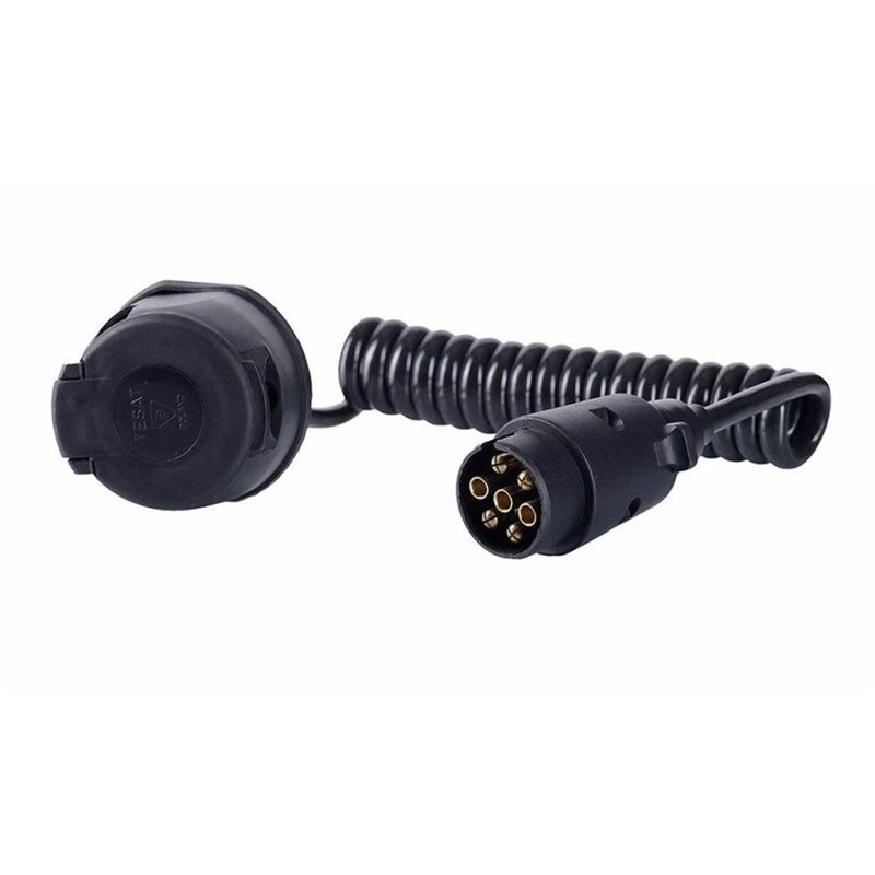 Cablu spiralat cu priza si fisa 7 pini, 12V, cu cablu de 1.8m TKBL 0671 Horpol