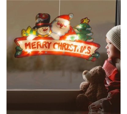 Decor ferestre Merry Christmas 45x24cm, 3xAAA, Family Pound 56530A