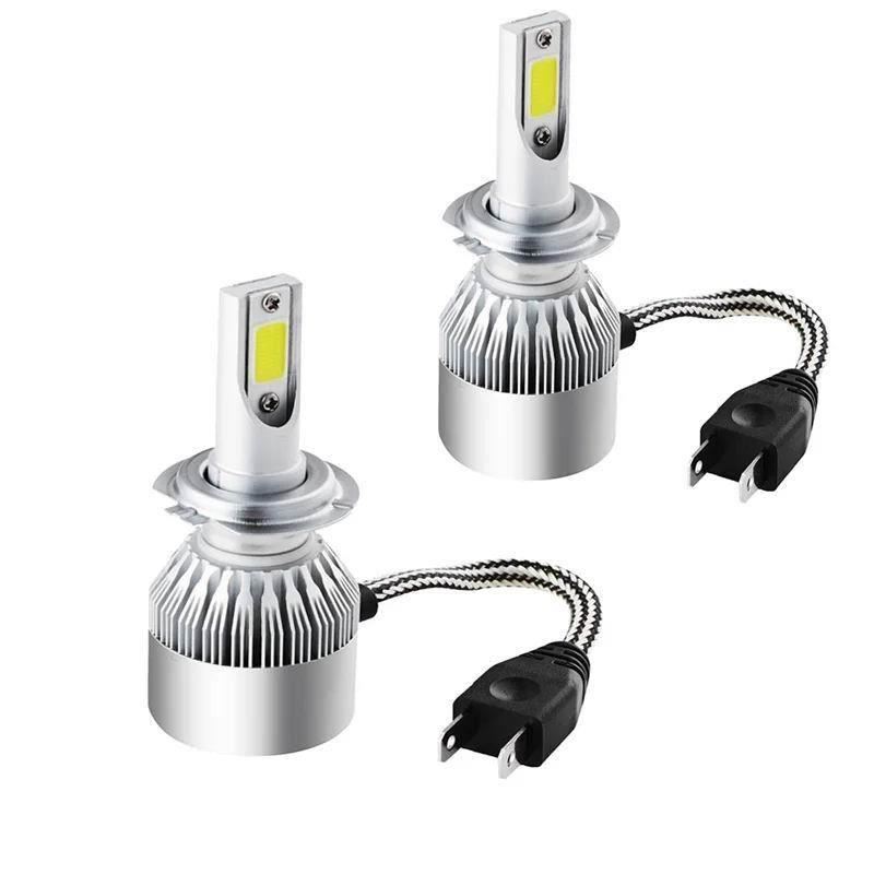 Set 2 becuri H7 2 LED-uri COB, 12V, 36W, 6000K, 3800lm, C6