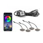 Set lampi decorative, RGB, proiectoare zi DRL 40x19mm, 24V, 4buc RGB, joc lumini, conectare telefon, W14552-1-24V 