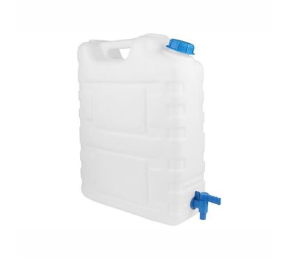 Canistra apa potabila 20L, cu robinet plastic detasabil, alba, atestata alimentar, 86561 Carmotion